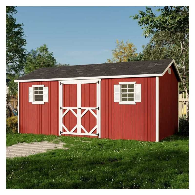 Little Cottage Co. Classic Workshop 10x18 Wood Storage Shed Kit (10x18 CWS-PC)