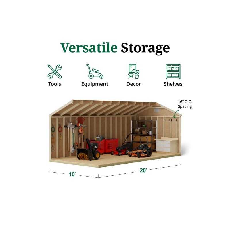 Little Cottage Co. Classic Workshop 10x20 Wood Storage Shed Kit (10x20 CWS-PC)