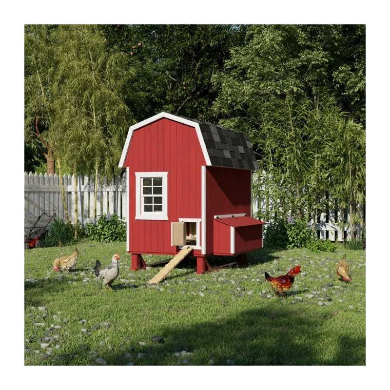 Little Cottage Co. Gambrel Barn Coop 4x6 Panelized Wood Chicken Coop (4x6 GBCC-PNK)