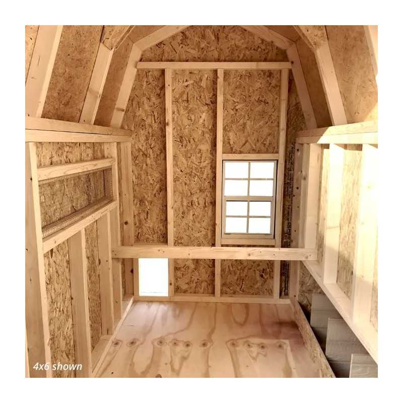 Little Cottage Co. Gambrel Barn Coop 4x6 Panelized Wood Chicken Coop (4x6 GBCC-PNK)