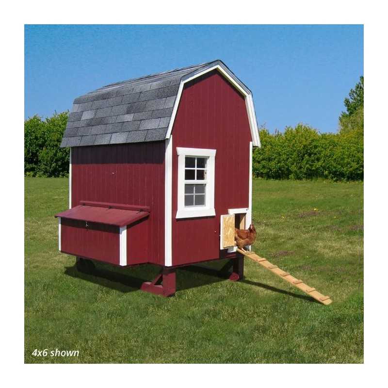 Little Cottage Co. Gambrel Barn Coop 4x6 Panelized Wood Chicken Coop (4x6 GBCC-PNK)