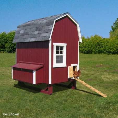 Little Cottage Co. Gambrel Barn Coop 4x6 Panelized Wood Chicken Coop (4x6 GBCC-PNK)
