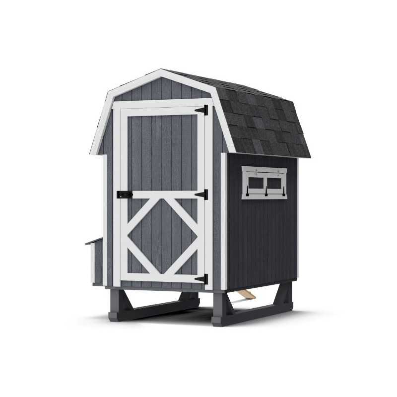 Little Cottage Co. Gambrel Barn Coop 4x6 Panelized Wood Chicken Coop (4x6 GBCC-PNK)