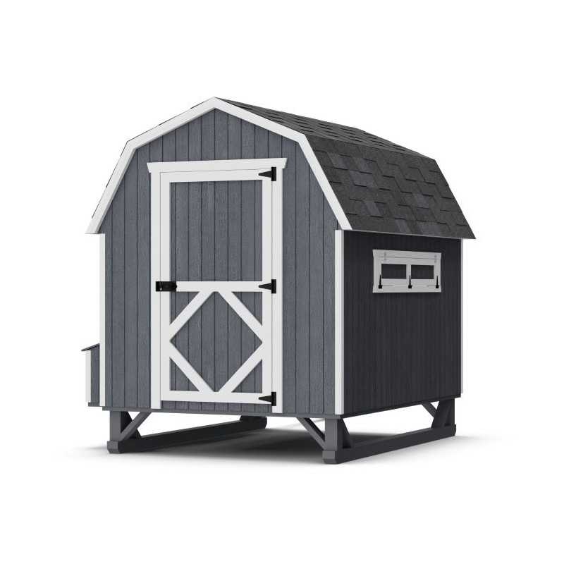 Little Cottage Co Gambrel Barn Coop 6x8 Panelized Wood Chicken Coop (6x8 GBCC-PNK)