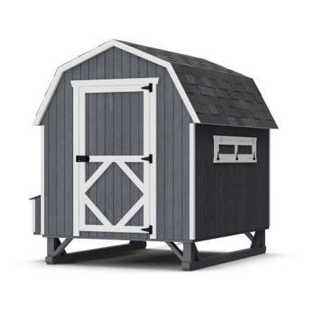Little Cottage Co Gambrel Barn Coop 6x8 Panelized Wood Chicken Coop (6x8 GBCC-PNK)