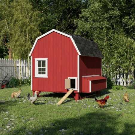 Little Cottage Co Gambrel Barn Coop 6x8 Panelized Wood Chicken Coop (6x8 GBCC-PNK)