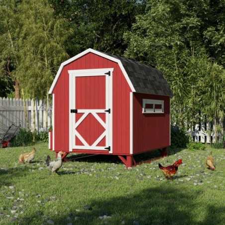 Little Cottage Co Gambrel Barn Coop 6x8 Panelized Wood Chicken Coop (6x8 GBCC-PNK)