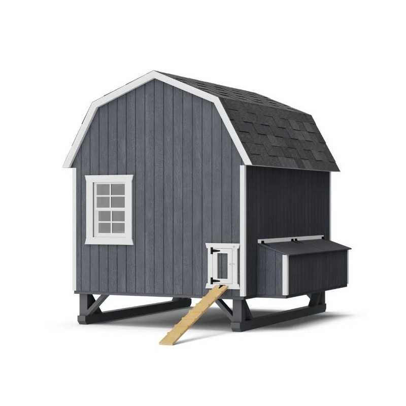 Little Cottage Co Gambrel Barn Coop 6x8 Panelized Wood Chicken Coop (6x8 GBCC-PNK)