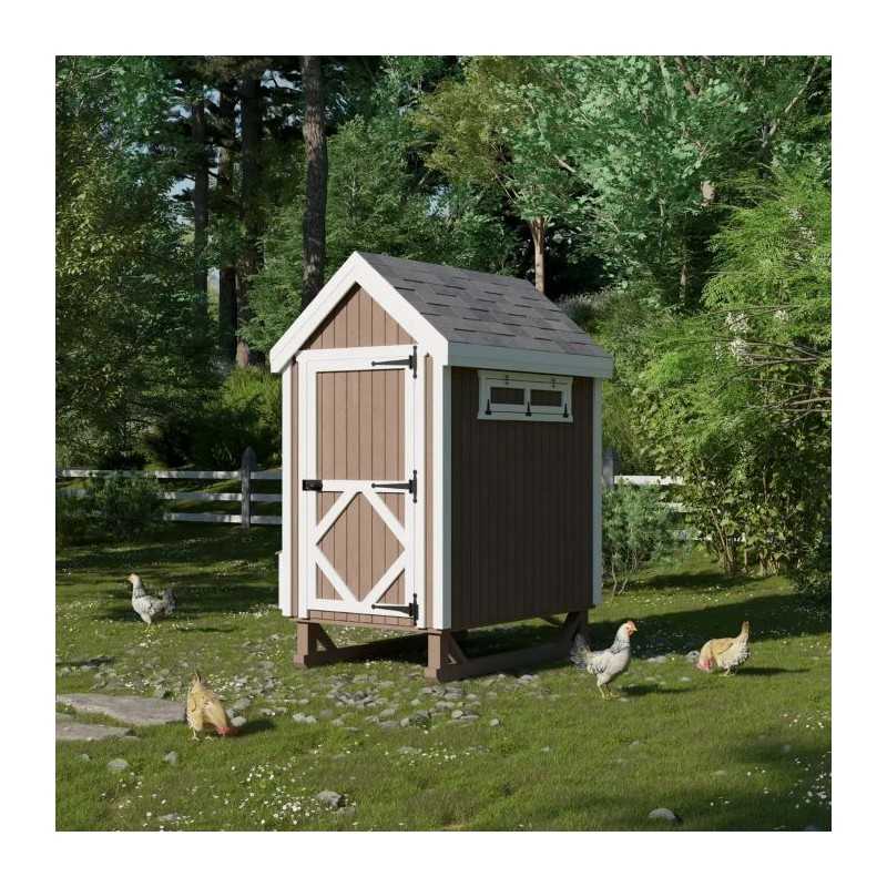 Little Cottage Co. Colonial Gable Coop 4x6 Panelized Wood Chicken Coop (4x6 CGCC-PNK)