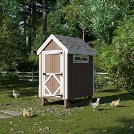 Little Cottage Co. Colonial Gable Coop 4x6 Panelized Wood Chicken Coop (4x6 CGCC-PNK)