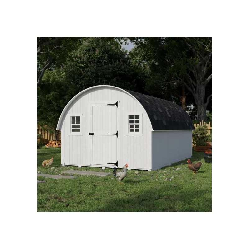 Little Cottage Co. Round Roof Coop 10x16 Panelized Wood Chicken Coop (10x16 RRCC-PNK)