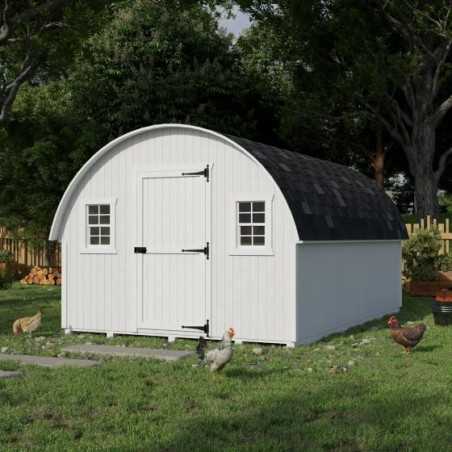 Little Cottage Co. Round Roof Coop 10x16 Panelized Wood Chicken Coop (10x16 RRCC-PNK)