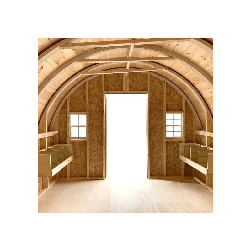 Little Cottage Co. Round Roof Coop 10x16 Panelized Wood Chicken Coop (10x16 RRCC-PNK)