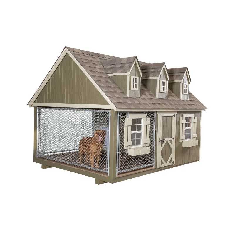 Little Cottage Co. Cape Cod Cozy 8x10 Panelized Wood Dog Kennel (8x10 CCCKL-PNK)