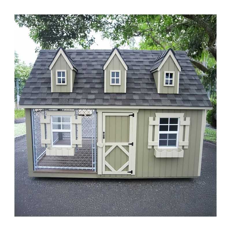 Cape Cod Cozy 8x10 Panelized Wood Dog Kennel (8x10 CCCKL-PNK)