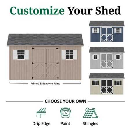 Little Cottage Co. Classic Workshop 12x14 Wood Storage Shed Kit (12x14 CWS-PC)