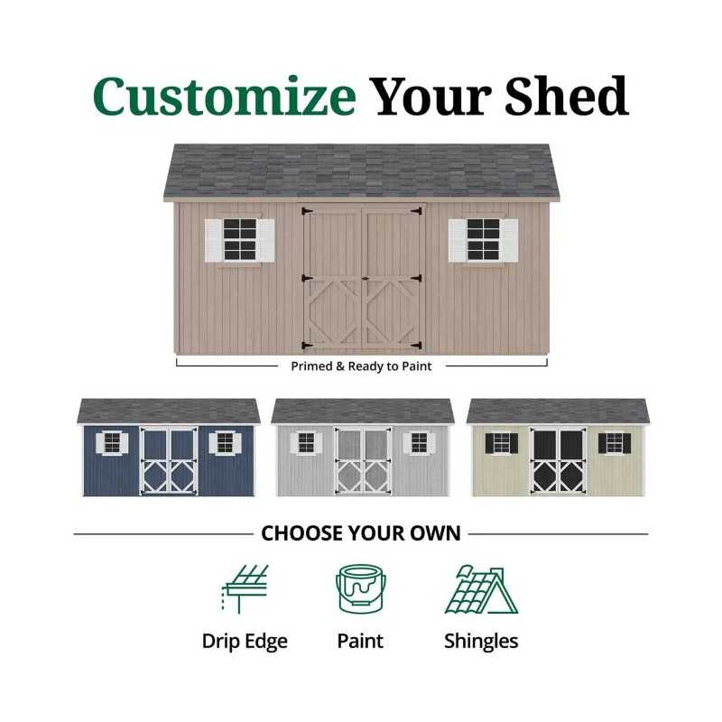 Little Cottage Co. Classic Workshop 12x16 Wood Storage Shed Kit (12x16 CWS-PC)