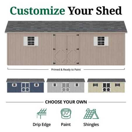 Little Cottage Co. Classic Workshop 12x24 Wood Storage Shed Kit (12x24 CWS-PC)