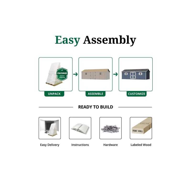 Little Cottage Co. Classic Workshop 12x24 Wood Storage Shed Kit (12x24 CWS-PC)