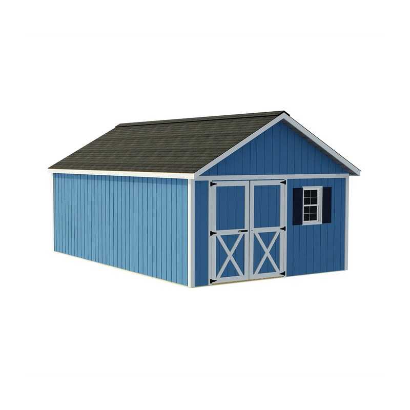 Best Barns Shedquarters 12x20 Premium Pre-Cut Wood Shed Kit w/ Offset Gable Door (SQUADG20O)