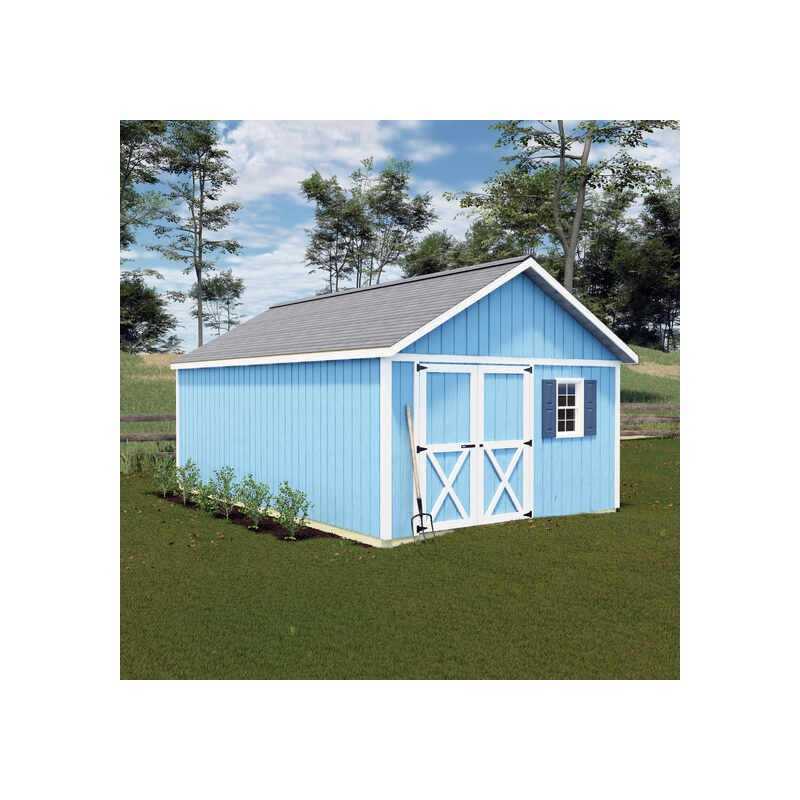 Best Barns Shedquarters 12x20 Premium Pre-Cut Wood Shed Kit w/ Offset Gable Door (SQUADG20O)