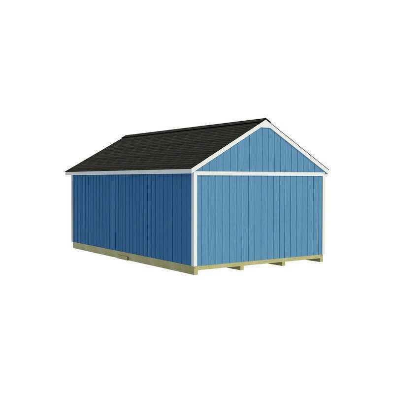 Best Barns Shedquarters 12x20 Standard Pre-Cut Wood Shed Kit w/ Offset Gable Door (SQUADG20O)
