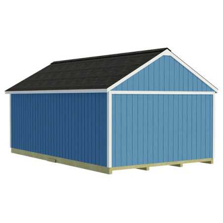 Best Barns Shedquarters 12x20 Premium Pre-Cut Wood Shed Kit w/ Offset Gable Door (SQUADG20O)