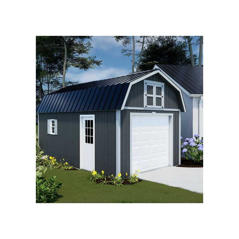 Best Barns Maker's Loft 12x16 Pre-cut Standard Garage Kit w/ Split Loft & Loft Door (MLOFND16LF)