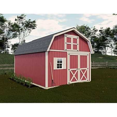 Handcrafted Homestead 12x20 Pre-cut Barn Kit w/ Split Loft & Offset Door