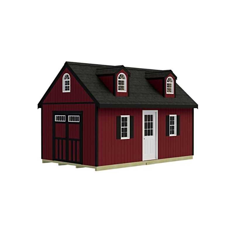 Best Barns Planner's Paradise Elite 12x16 Pre Cut Wood Shed - Transom Doors + Dormer Kit (PPARTD16DR)