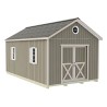 Best Barns Shedquarters 12x20 Pre-Cut Wood Shed Kit w/ Sliding Doors Centered on Gable (SQUASD20)