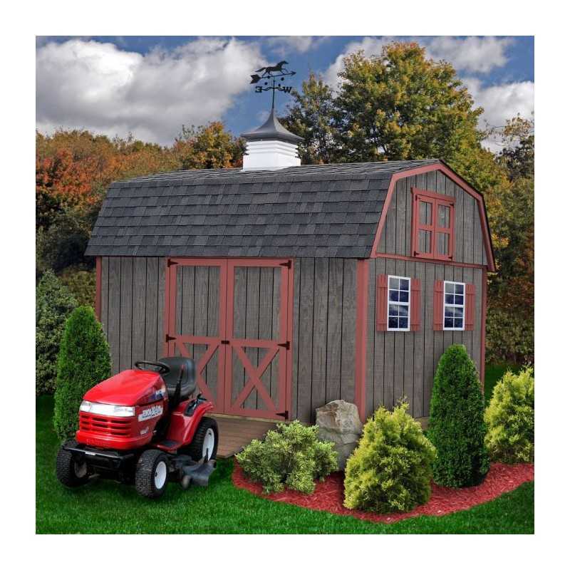 Craftsman's Cove 10x16 Pre-Cut Barn Kit - Offset Eave Door