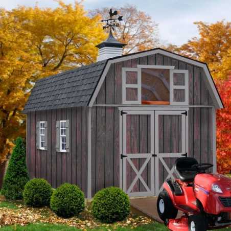 Craftsman's Cove 10x16 Pre-Cut Barn Kit - Offset Eave Door
