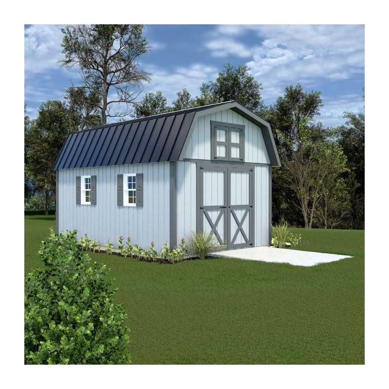 Craftsman's Cove 10x16 Pre-Cut Barn Kit - Offset Eave Door