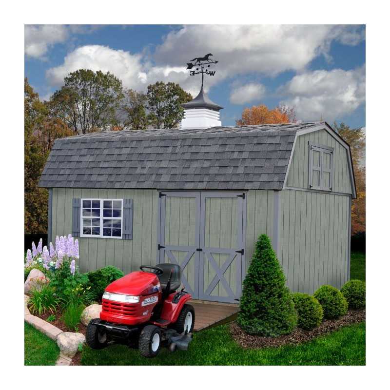 Craftsman's Cove 10x16 Pre-Cut Barn Kit - Offset Eave Door