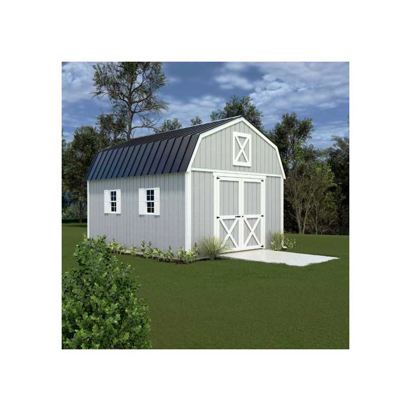 Craftsman's Cove 10x16 Pre-Cut Barn Kit - Offset Eave Door
