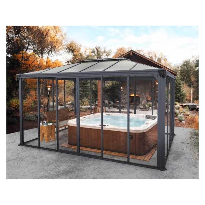 Palram - Canopia 10x14 Ledro Enclosed Gazebo Kit - Gray (HG9189)