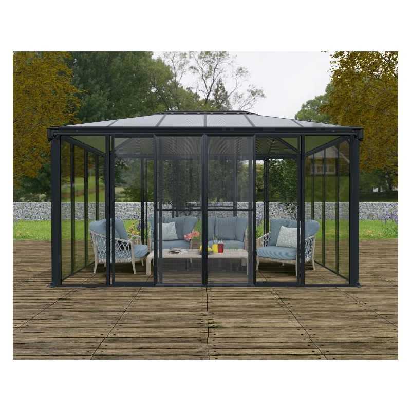 Palram - Canopia 10x14 Ledro Enclosed Gazebo Kit - Gray (HG9189)