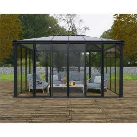 Palram - Canopia 10x14 Ledro Enclosed Gazebo Kit - Gray (HG9189)