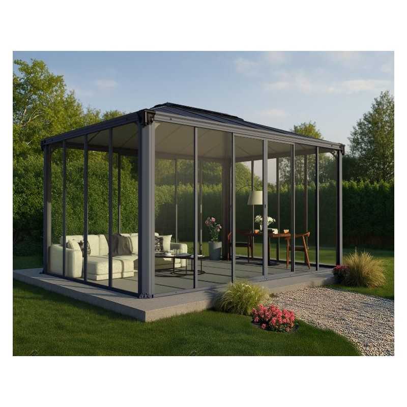 Palram - Canopia 10x14 Ledro Enclosed Gazebo Kit - Gray (HG9189)