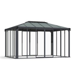 Palram - Canopia 10x14 Ledro Enclosed Gazebo Kit - Gray (HG9189)
