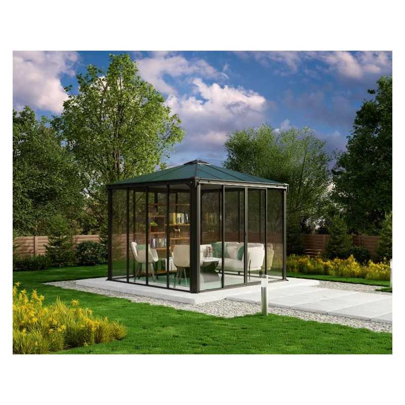 Palram - Canopia 10x10 Ledro Enclosed Gazebo Kit - Gray (HG9190)