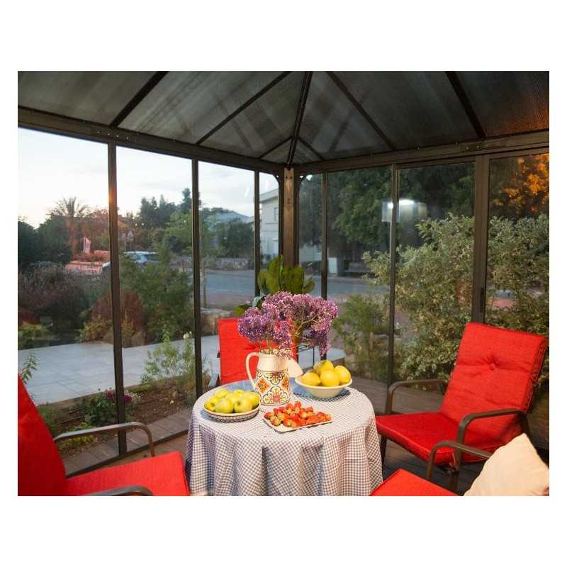 Palram - Canopia 10x10 Ledro Enclosed Gazebo Kit - Gray (HG9190)