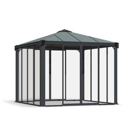 Palram - Canopia 10x10 Ledro Enclosed Gazebo Kit - Gray (HG9190)