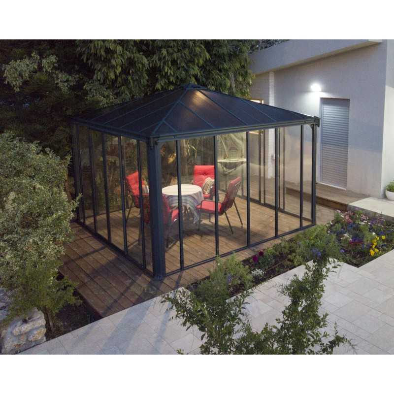 Palram - Canopia 12x12 Ledro Enclosed Gazebo Kit - Gray (HG9192)