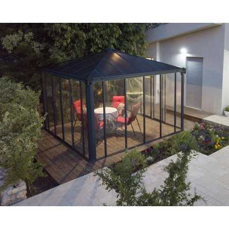 Palram - Canopia 12x12 Ledro Enclosed Gazebo Kit - Gray (HG9192)