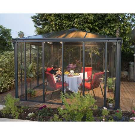 Palram - Canopia 12x12 Ledro Enclosed Gazebo Kit - Gray (HG9192)