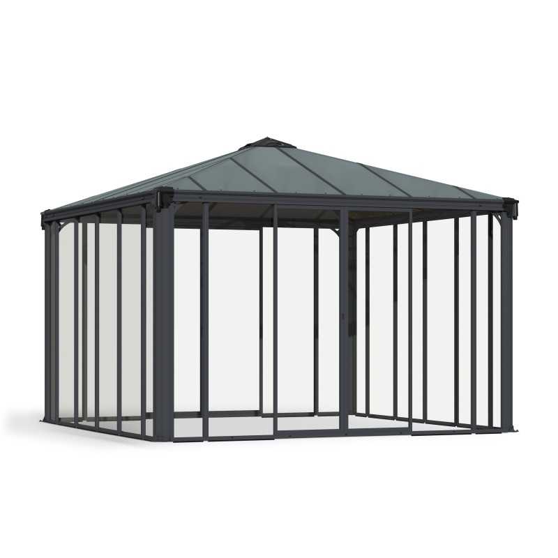 Palram - Canopia 12x12 Ledro Enclosed Gazebo Kit - Gray (HG9192)