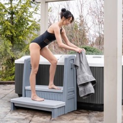 Step2 Gray Hot Tub Steps with Built-In Storage Handrails - (547799)