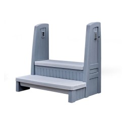 Step2 Gray Hot Tub Steps with Built-In Storage Handrails - (547799)